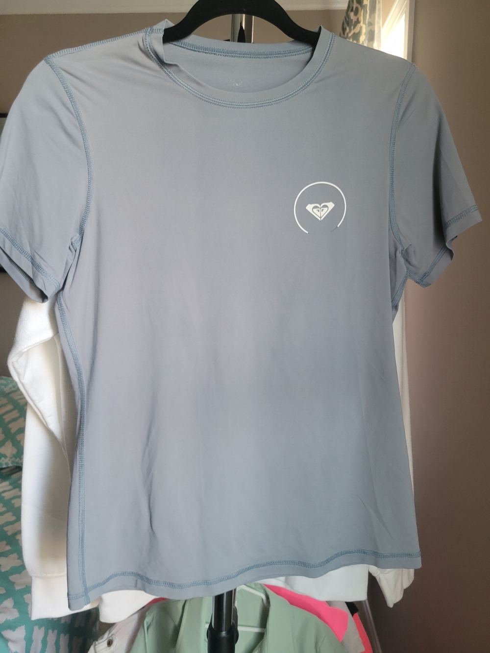 Roxy Gray Performance Rash Guard Tee